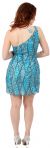 One Shoulder Two Tone Dress with Asymetical Hemline back in Turquoise